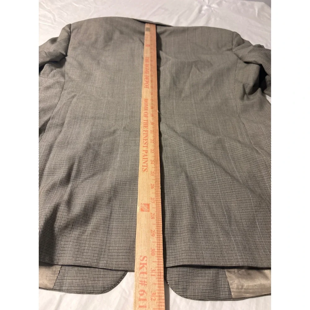 Burberrys Blazer Mens 44L Brown Vintage Micro Check Sport Coat